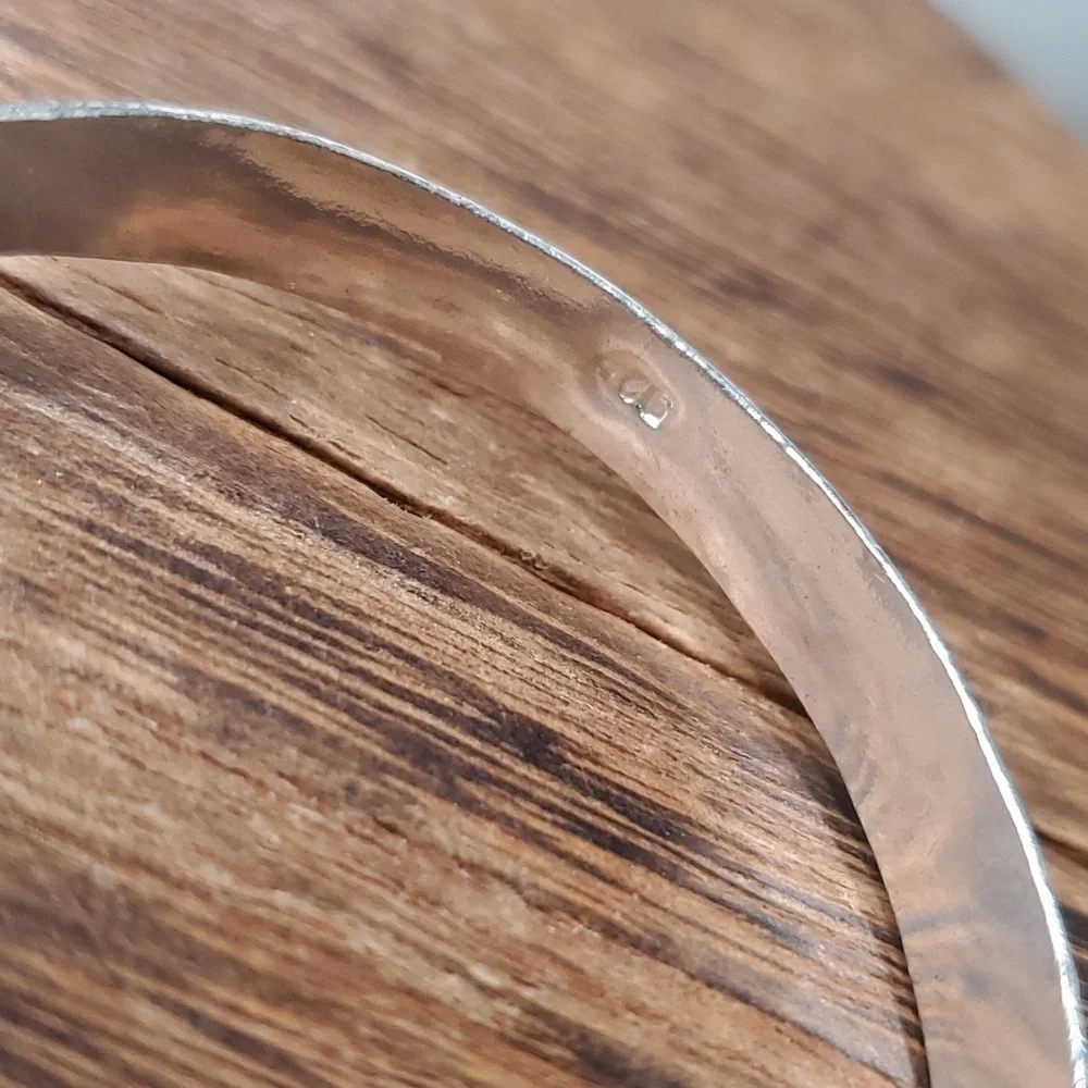 B3209 amber‎ sterling silver precious stone cuff bracelet